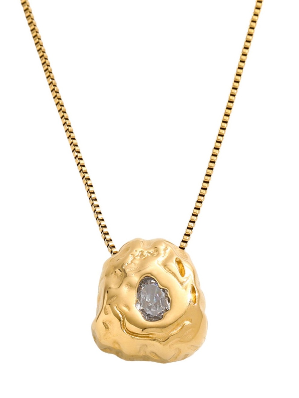 Gold Molten Pendant Necklace